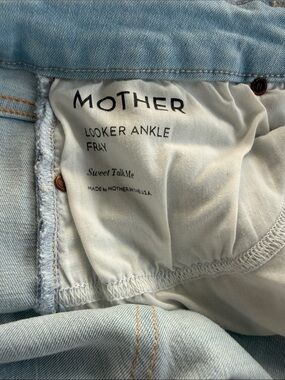 MOTHER Looker Ankle Fray Jeans - Light Blue